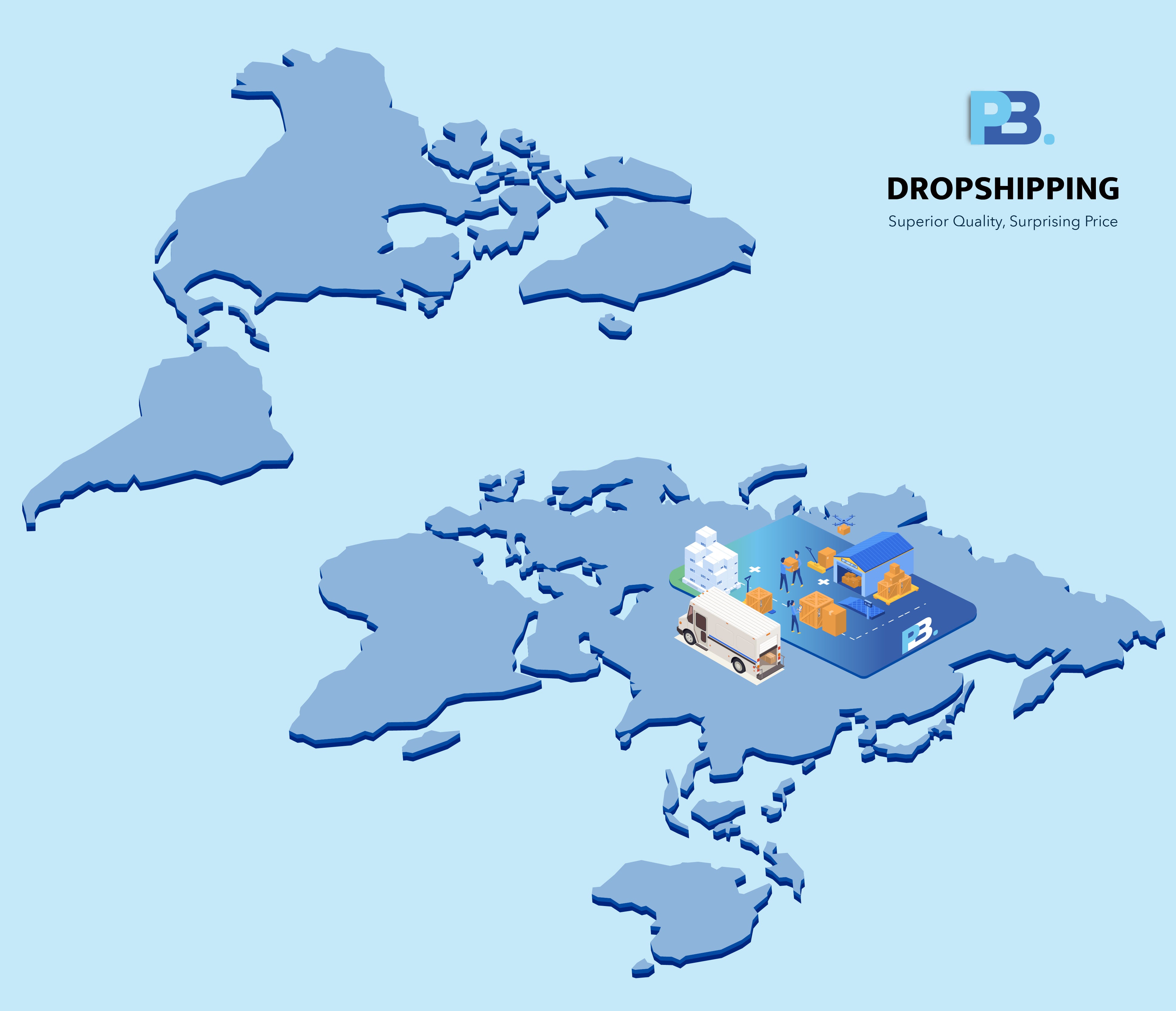 Global shipping and logistics services by PB Dropshipping