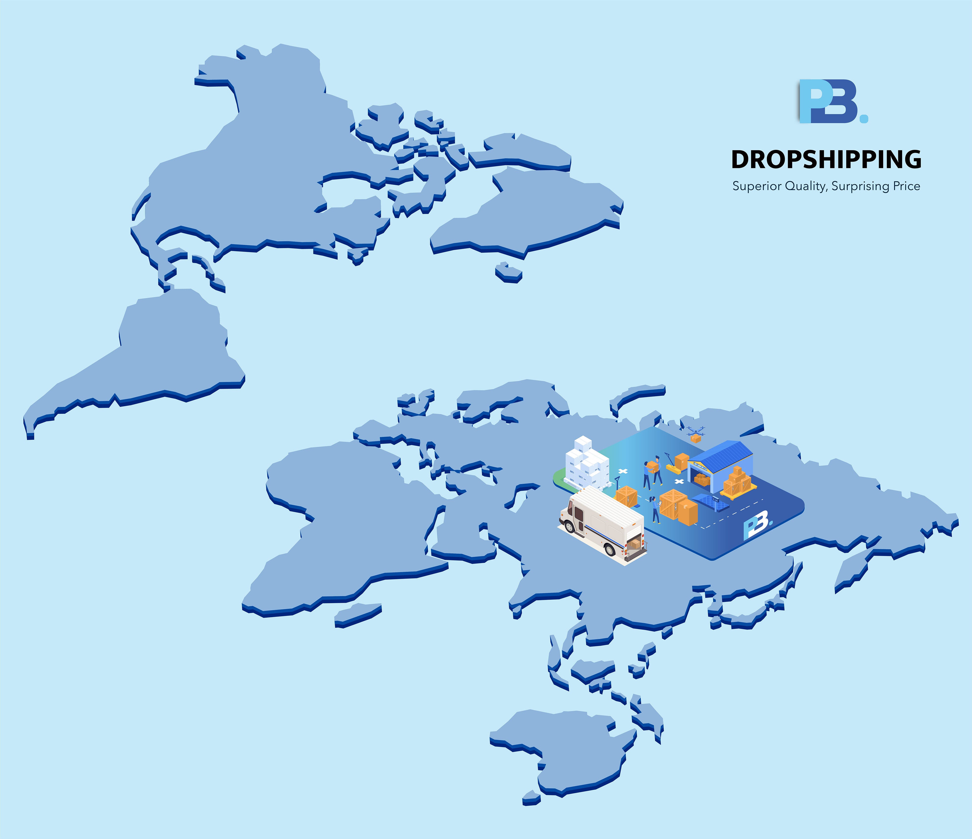 Global shipping and logistics services by PB Dropshipping